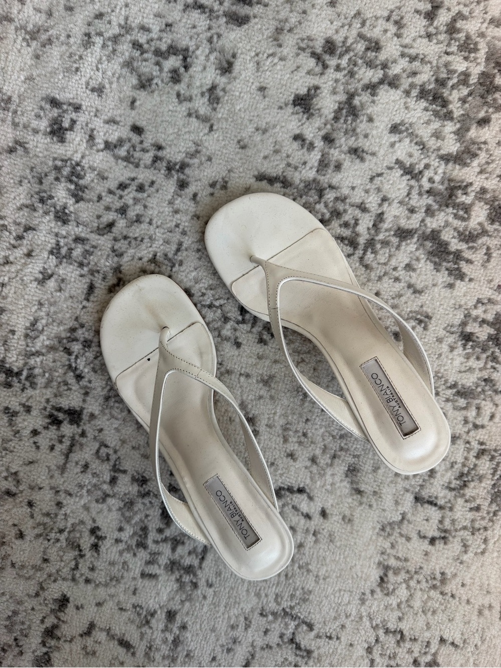 Tony Bianco Off-White Thong Sandals